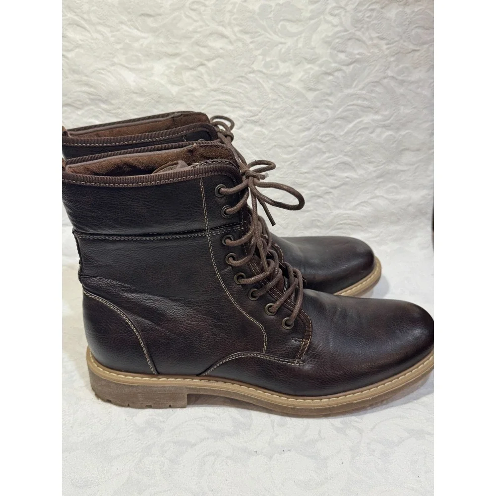 Madden M-Nova Men‎ 9.5M Brown Leather Lace Up Combat Boots Casual Work
